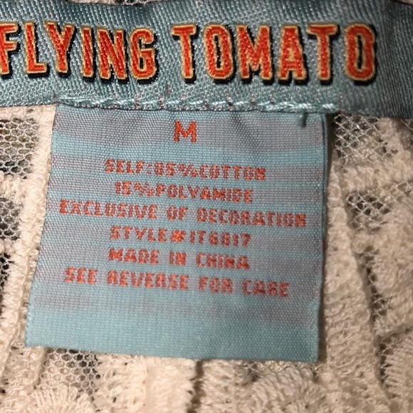 Flying Tomato medium cream lace summer blouse - Picture 6 of 6